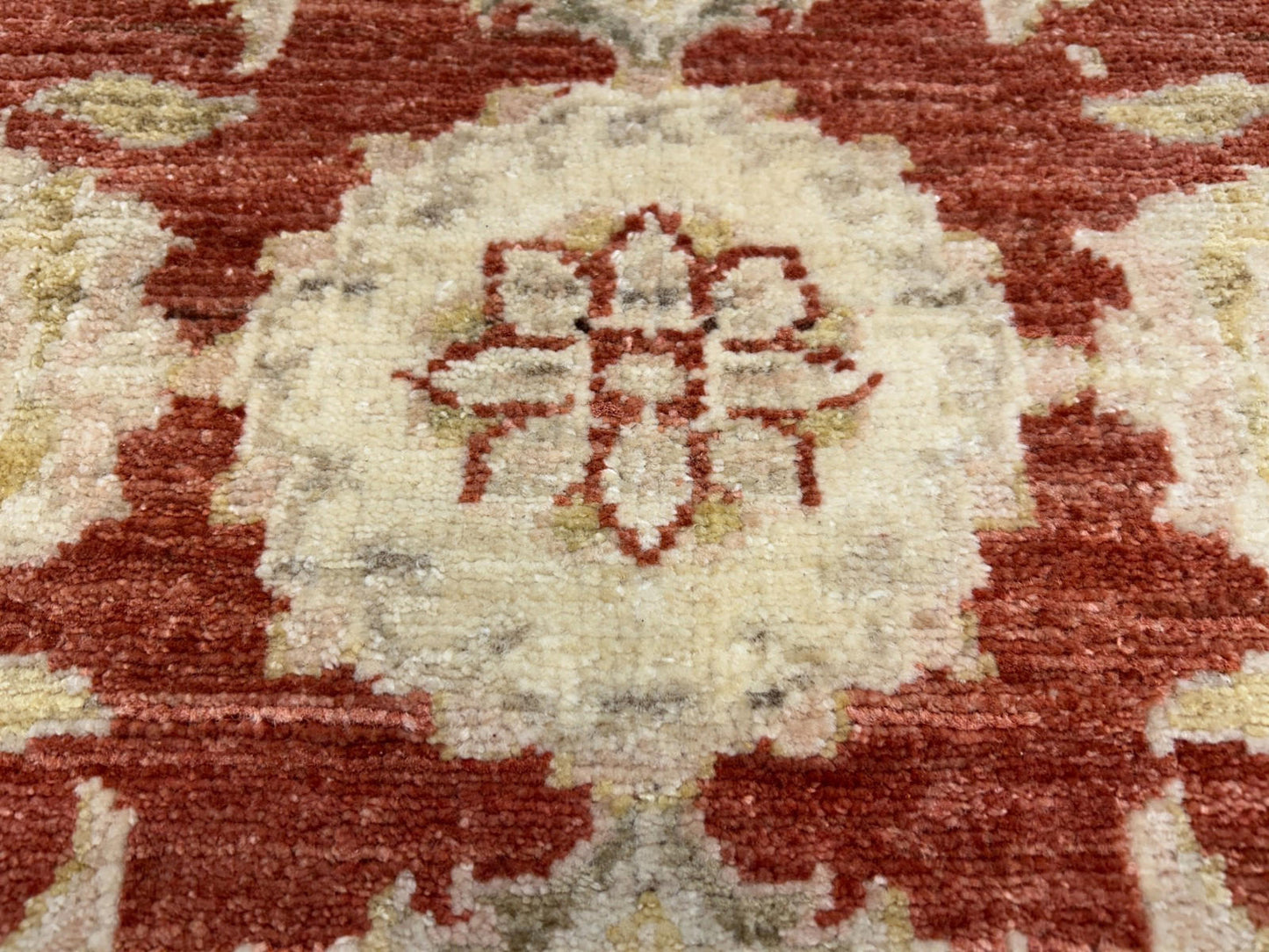 4'x5'9" Hand-knotted Wool All-Over Area Rug - Handmade Carpet Red 4x6