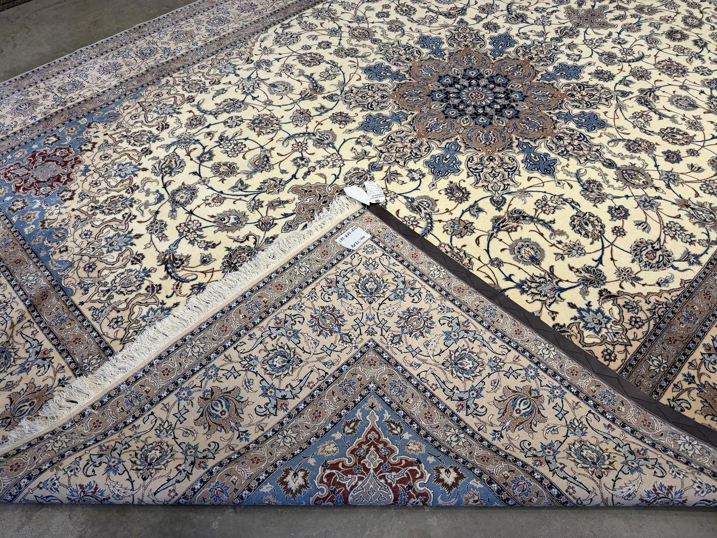 8’7”x12’1” Hand-Knotted Wool & Silk Nain Habibian Area Rug 8x12 Handmade Carpet