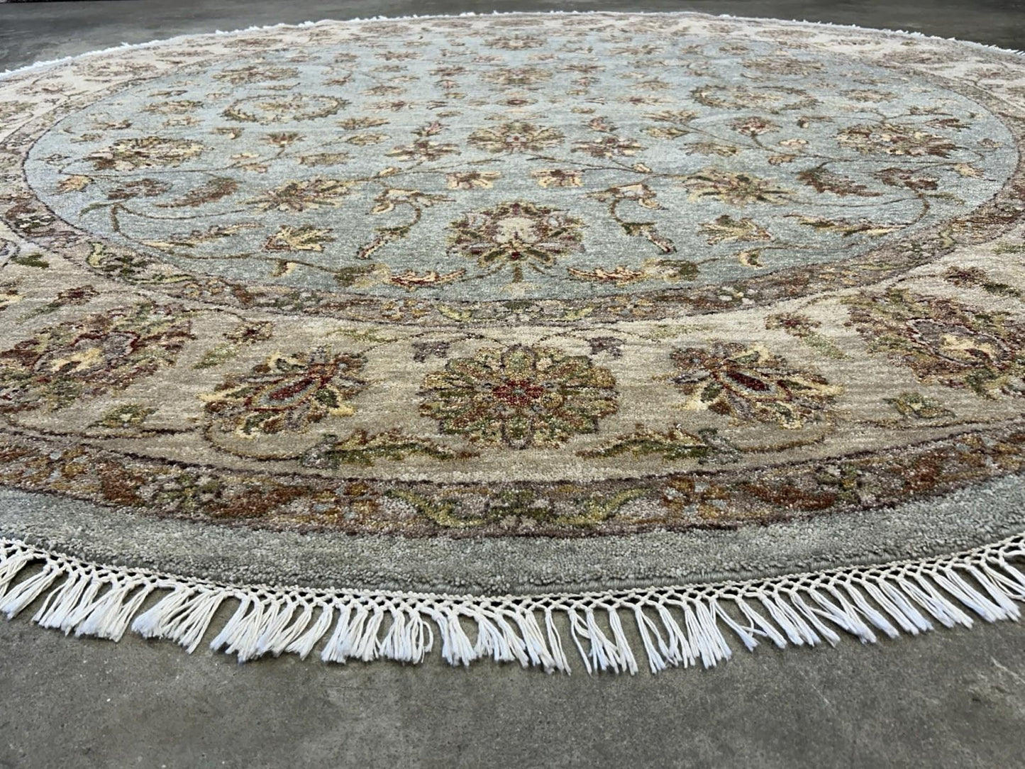 8’ Diameter Hand-knotted Wool Round Area Rug - Handmade Carpet 8x8 Green