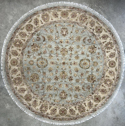 8’ Diameter Hand-knotted Wool Round Area Rug - Handmade Carpet 8x8 Green