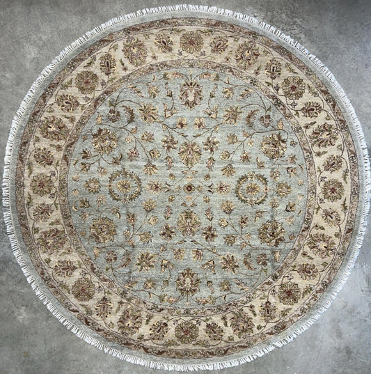 8’ Diameter Hand-knotted Wool Round Area Rug - Handmade Carpet 8x8 Green