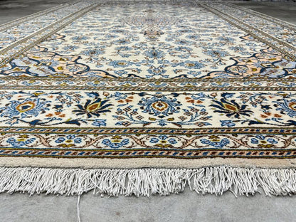 7'x10'9" Antique Handmade 100% Wool Persian Kashan Rug - Signed