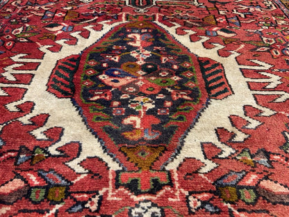 5’x12’10” Antique Hand-knotted Wool Herize Runner Rug - Handmade Red 5x13