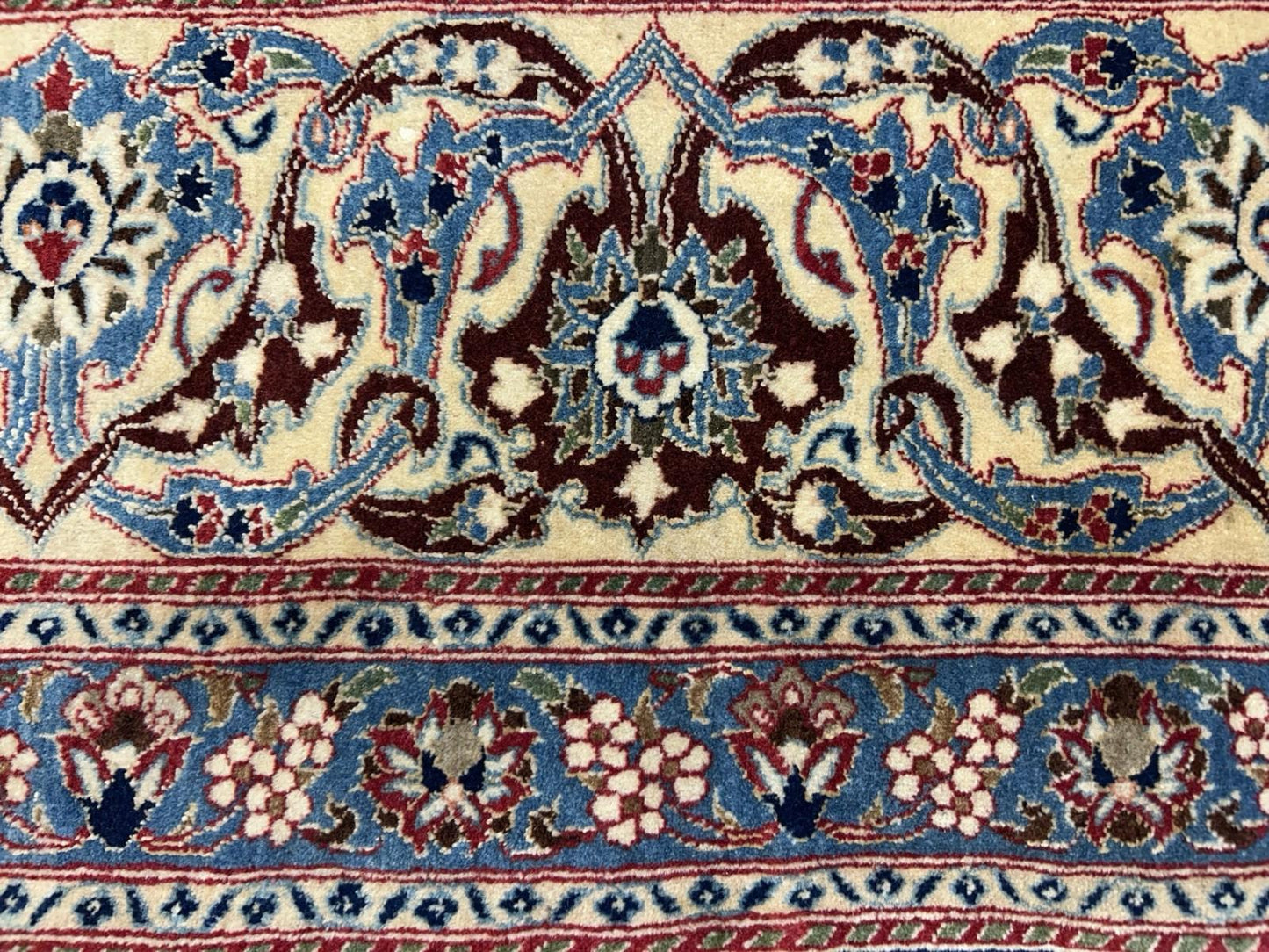 4’11”x7’6” Hand-Knotted Fine Antique Wool Nain Area Rug - All-over Carpet