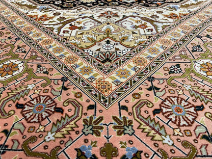 8’1”x10’ Hand-Knotted Fine Wool & Silk Herize Area Rug - Handmade Carpet 8x10