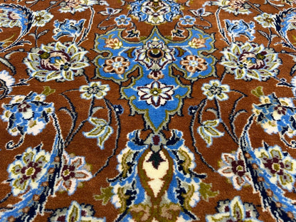 6’10”x9’10” Hand-Knotted  Fine Wool & Silk Isfahane  Area Rug - Medallion Carpet