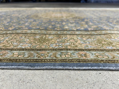 3x5 Luxurious Fine Hand-Knotted 100% Silk Persiane Qume Rug Handmade Green