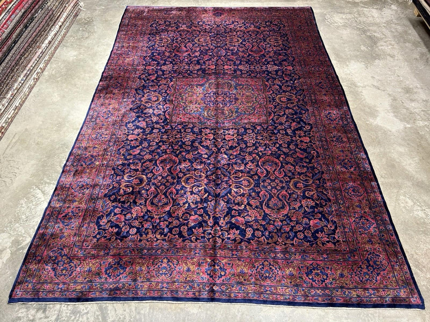 9x14 Very Fine Hand-knotted Antique Wool Manchester Kashane Signed Rug Handmade