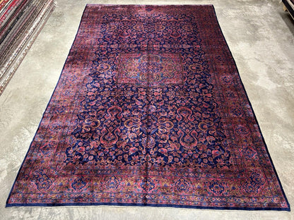 9x14 Very Fine Hand-knotted Antique Wool Manchester Kashane Signed Rug Handmade