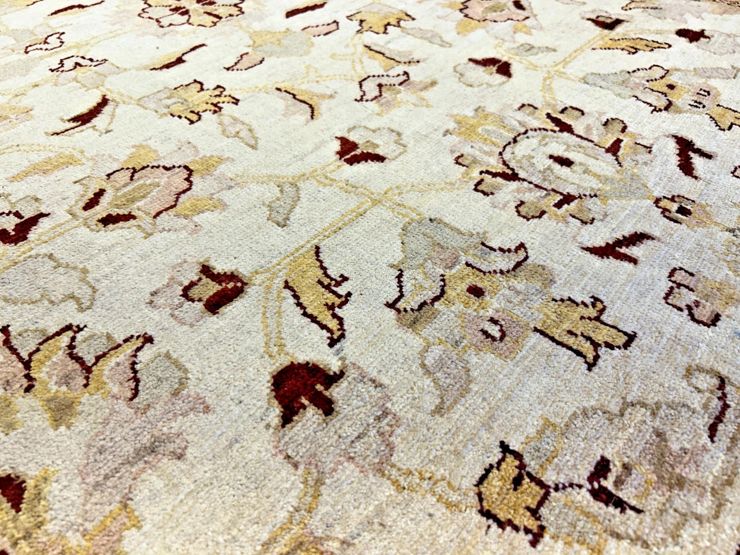 4'3"x6'1" Hand-knotted Wool All-Over Area Rug - Handmade Carpet Beige 4x6