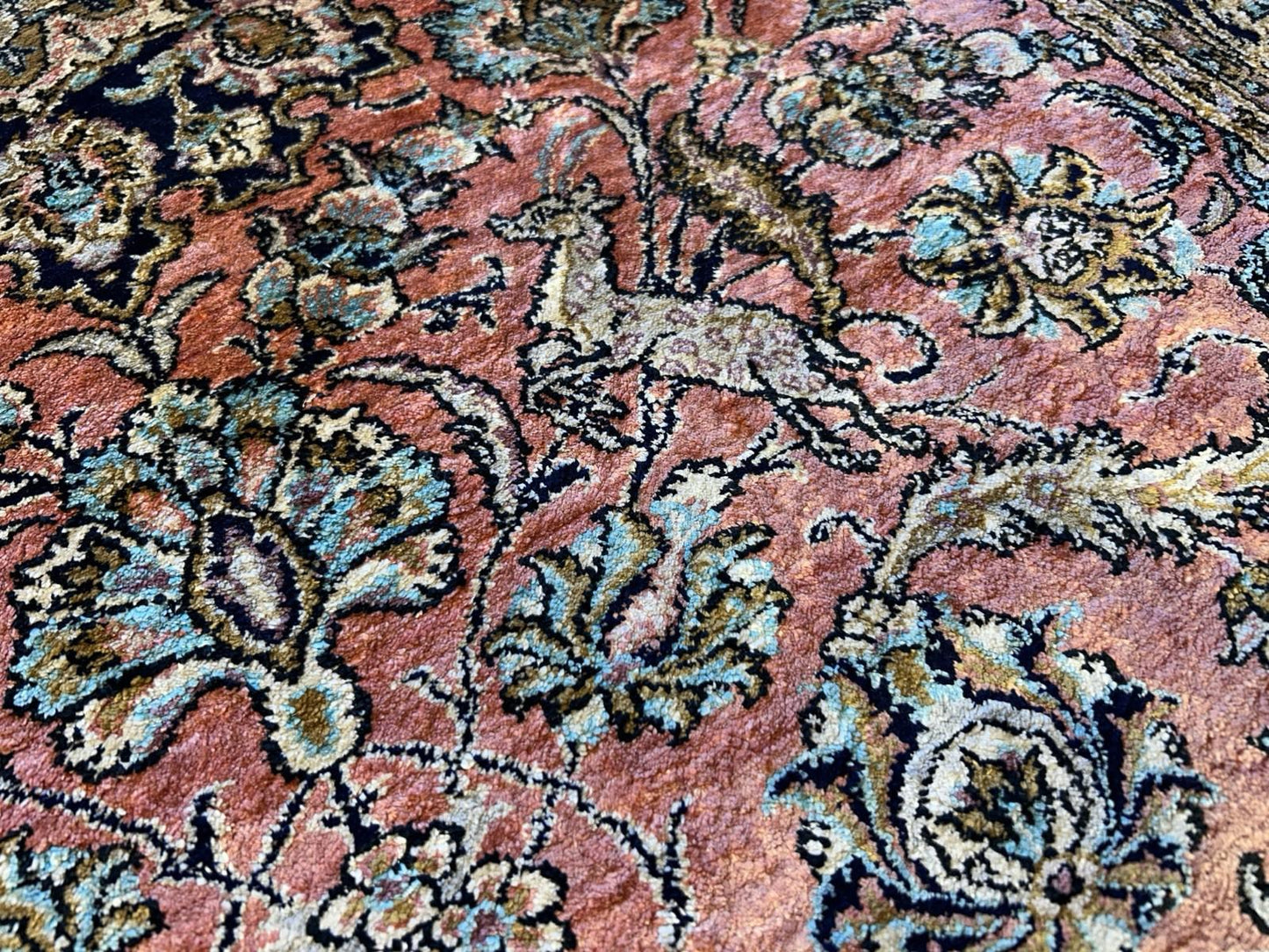 3x5 Luxurious Fine Hand-Knotted 100% Silk Pictorial Persiane Qume Rug Handmade