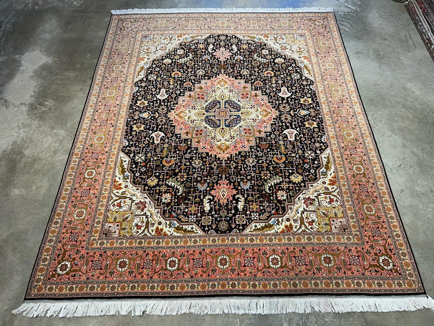 8’1”x10’ Hand-Knotted Fine Wool & Silk Herize Area Rug - Handmade Carpet 8x10