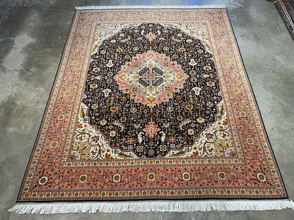 8’1”x10’ Hand-Knotted Fine Wool & Silk Herize Area Rug - Handmade Carpet 8x10