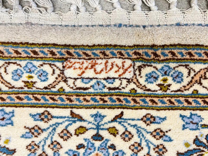 7'x10'9" Antique Handmade 100% Wool Persian Kashan Rug - Signed