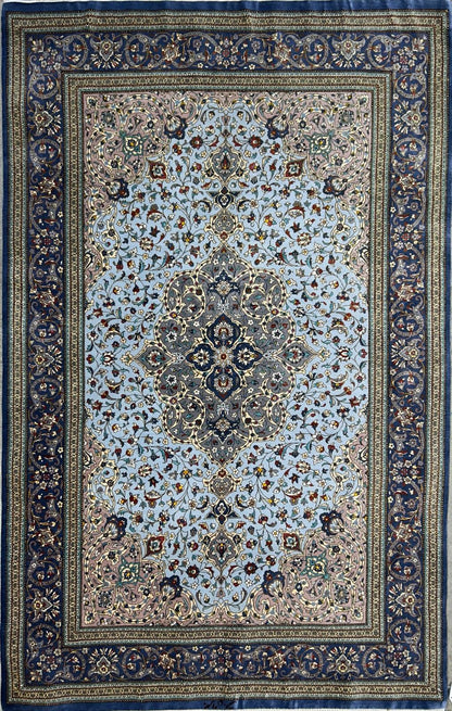 3x5 Luxurious Fine Hand-Knotted 100% Silk Signed Persiane Qume Rug Handmade