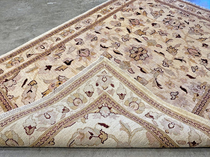 4'3"x6'1" Hand-knotted Wool All-Over Area Rug - Handmade Carpet Beige 4x6