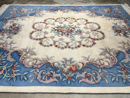 8'2"x11'2" Handmade 100% Wool Chinese Abusson Rug