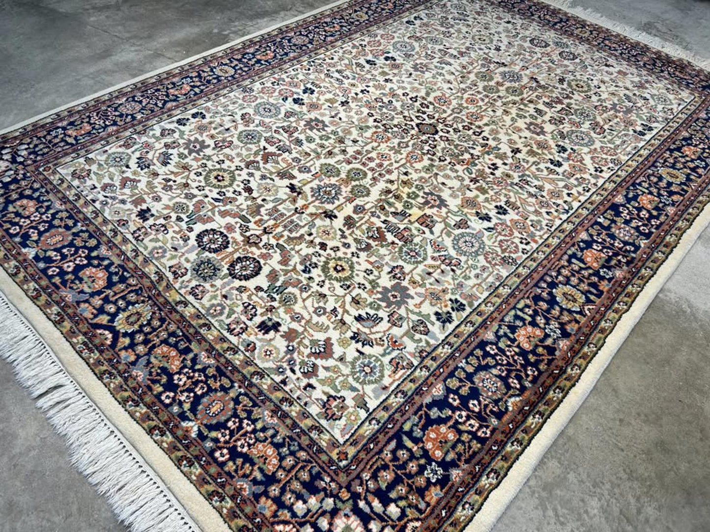 6'8"x9'1" Handmade Wool IndoTabriz Rug