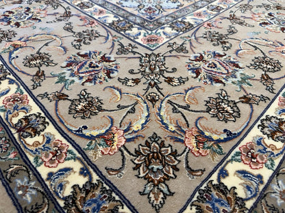 11’7”x16’6” Palace Size Hand-Knotted Wool & Silk Isfahane Area Rug 11x16
