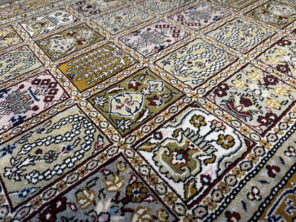3x5 Luxurious Fine Hand-Knotted 100%Silk Persiane Qume Rug Handmade Gold