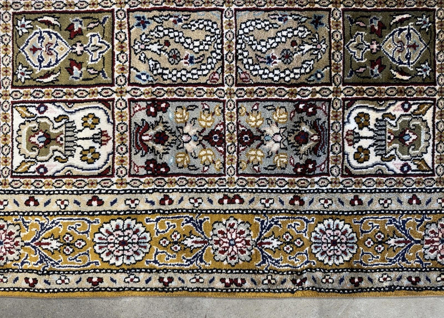 3x5 Luxurious Fine Hand-Knotted 100%Silk Persiane Qume Rug Handmade Gold