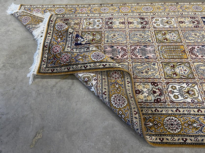 3x5 Luxurious Fine Hand-Knotted 100%Silk Persiane Qume Rug Handmade Gold