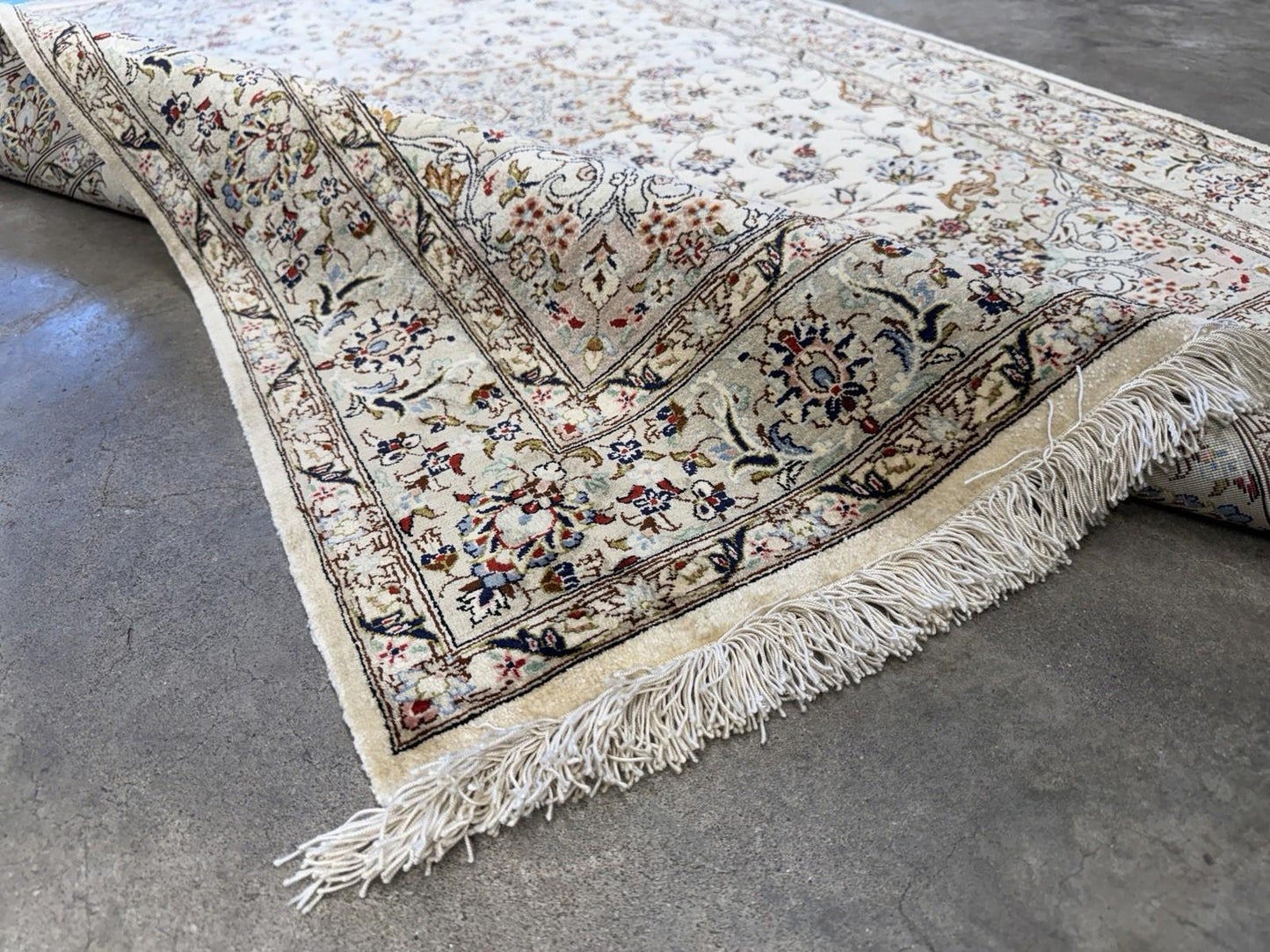 3x5 Luxurious Fine Hand-Knotted 100% Silk Persiane Qume Rug Handmade Beige