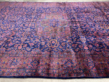 9x14 Very Fine Hand-knotted Antique Wool Manchester Kashane Signed Rug Handmade