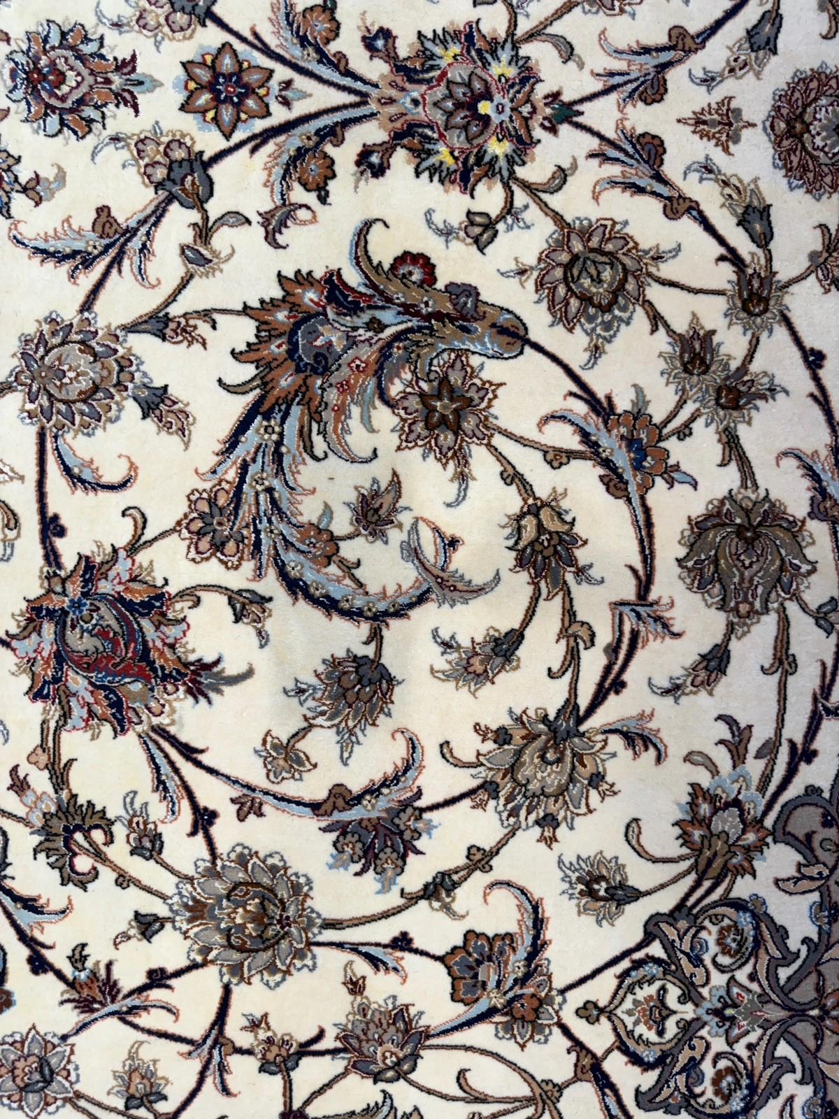 11’7”x16’6” Palace Size Hand-Knotted Wool & Silk Isfahane Area Rug 11x16