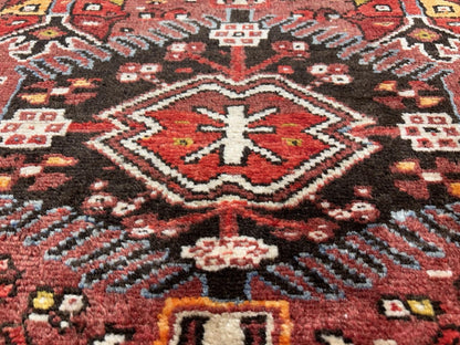 3'3”x12’2” Antique Hand-knotted Wool Herize Runner Rug - Handmade Red 3x12