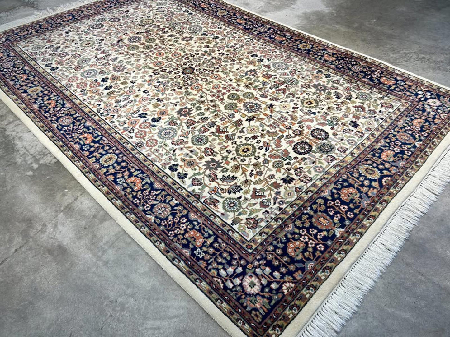 6'8"x9'1" Handmade Wool IndoTabriz Rug