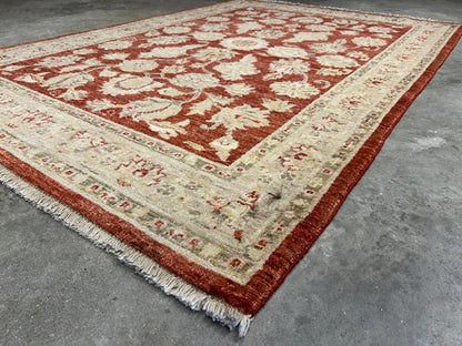 4'x5'9" Hand-knotted Wool All-Over Area Rug - Handmade Carpet Red 4x6