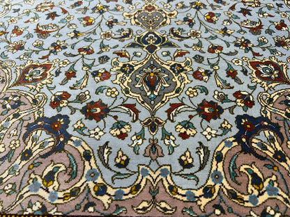 3x5 Luxurious Fine Hand-Knotted 100% Silk Signed Persiane Qume Rug Handmade