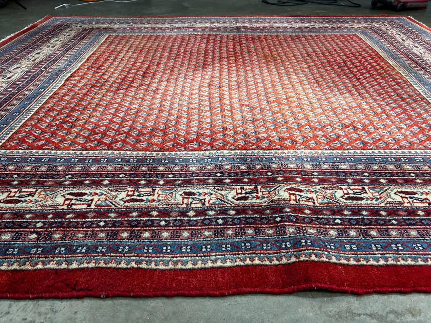 7'6"x8'5" Handmade 100% Wool Persian Sarouk Rug