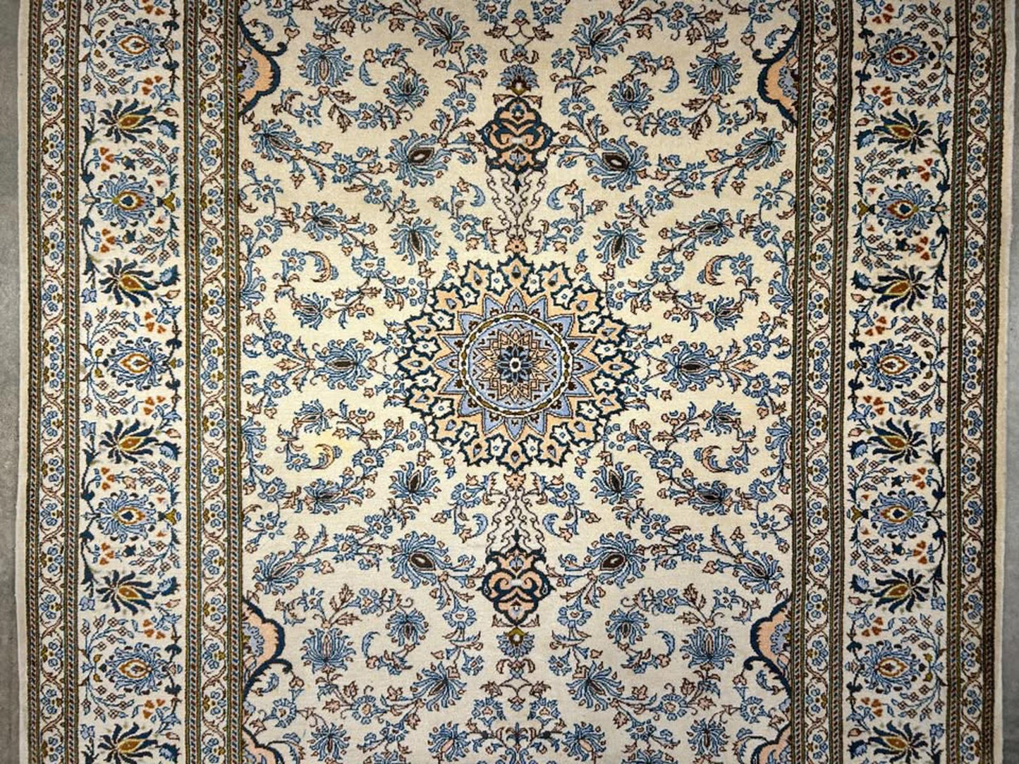 7'x10'9" Antique Handmade 100% Wool Persian Kashan Rug - Signed