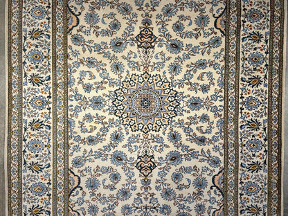 7'x10'9" Antique Handmade 100% Wool Persian Kashan Rug - Signed