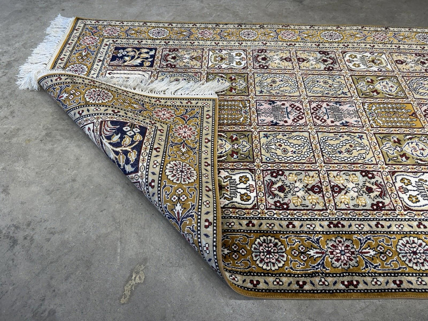 3x5 Luxurious Fine Hand-Knotted 100%Silk Persiane Qume Rug Handmade Gold