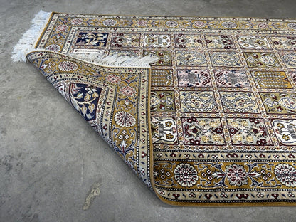 3x5 Luxurious Fine Hand-Knotted 100%Silk Persiane Qume Rug Handmade Gold