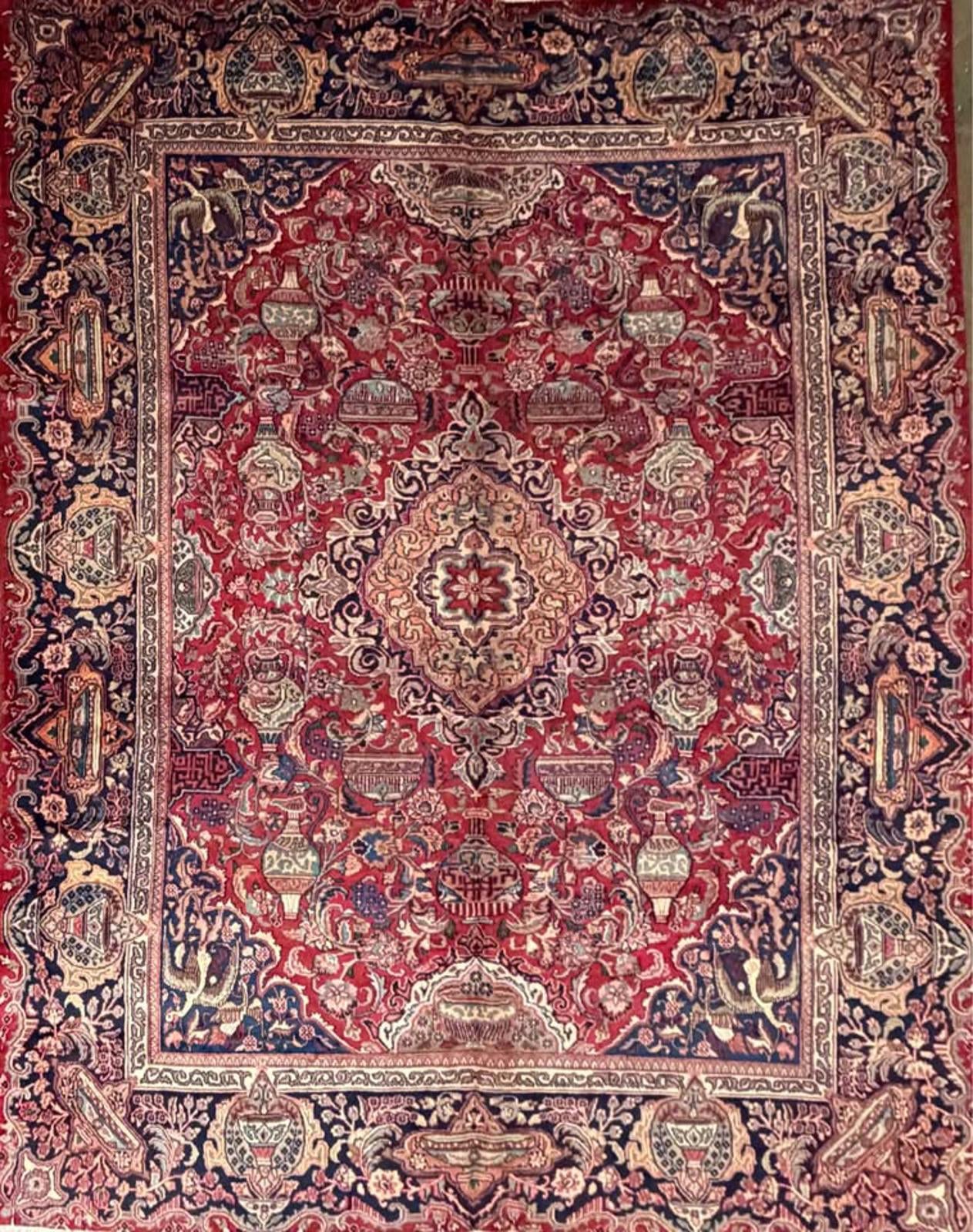 9’6”x12’6” Hand-knotted Wool Kashmar Area Rug
