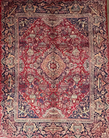 9’6”x12’6” Hand-knotted Wool Kashmar Area Rug