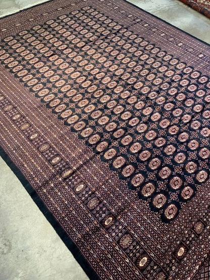 10'2"x13'3" Handmade 100% Wool Bokhara Rug