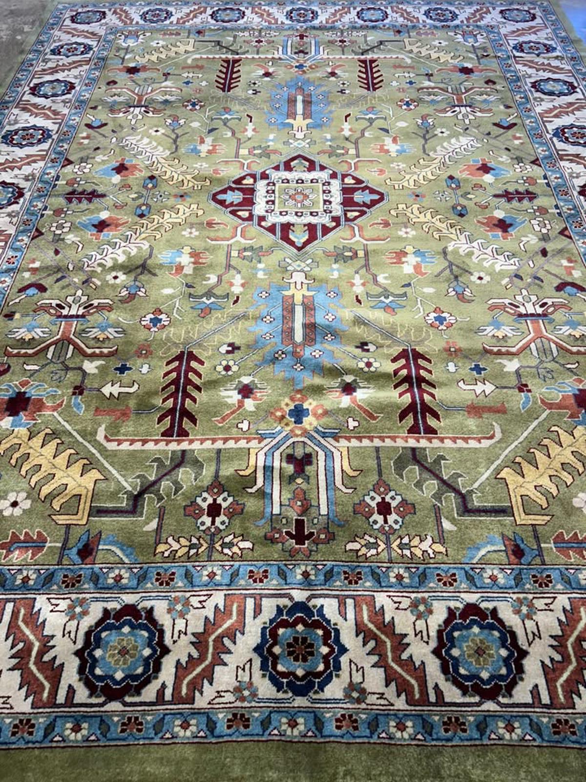 8'10"x11'10" Handmade 100% Wool IndoHeriz Rug