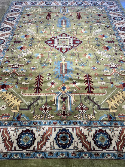8'10"x11'10" Handmade 100% Wool IndoHeriz Rug