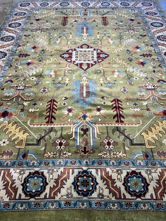 8'10"x11'10" Handmade 100% Wool IndoHeriz Rug
