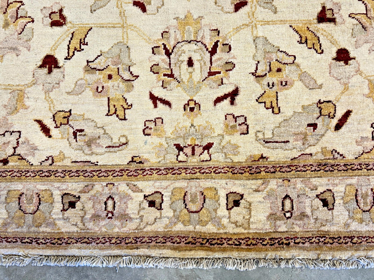 4'3"x6'1" Hand-knotted Wool All-Over Area Rug - Handmade Carpet Beige 4x6