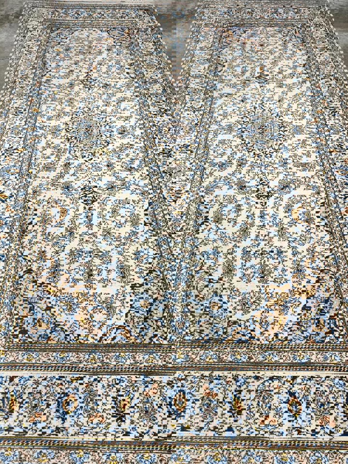 7'x10'9" Antique Handmade 100% Wool Persian Kashan Rug - Signed