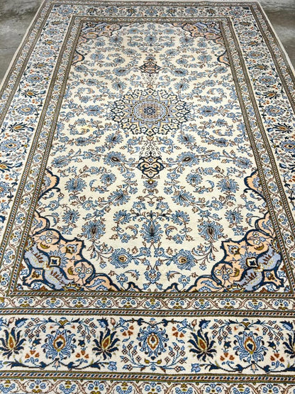 7'x10'9" Antique Handmade 100% Wool Persian Kashan Rug - Signed