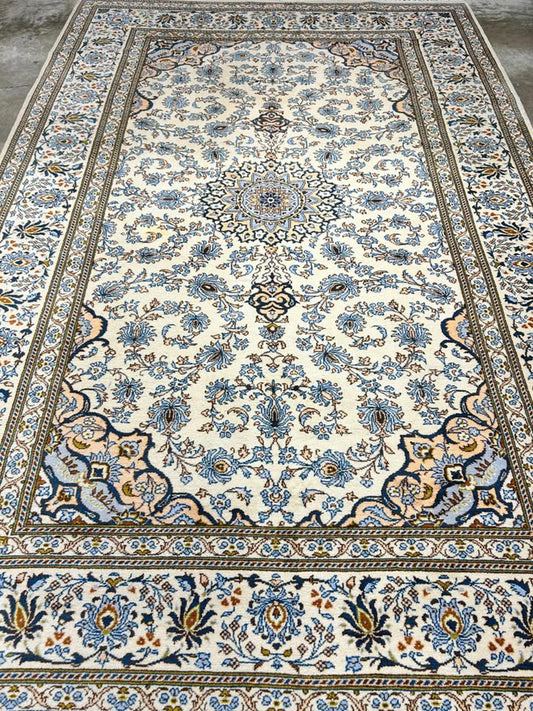 7'x10'9" Antique Handmade 100% Wool Persian Kashan Rug - Signed