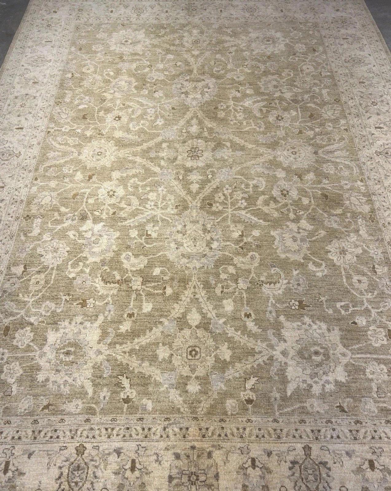 7’9”x10’10” Hand-Knotted Wool Oushak All-over Area Rug