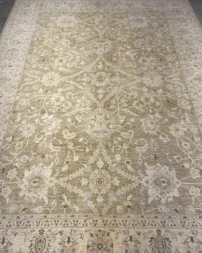 7’9”x10’10” Hand-Knotted Wool Oushak All-over Area Rug